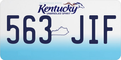 KY license plate 563JIF