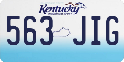 KY license plate 563JIG