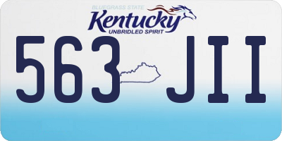 KY license plate 563JII