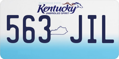 KY license plate 563JIL