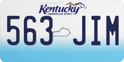 KY license plate 563JIM