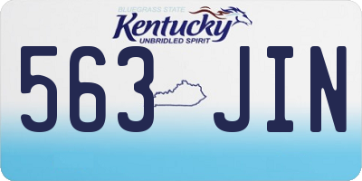 KY license plate 563JIN