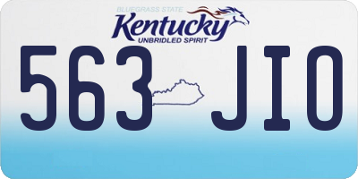 KY license plate 563JIO