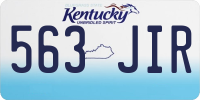 KY license plate 563JIR