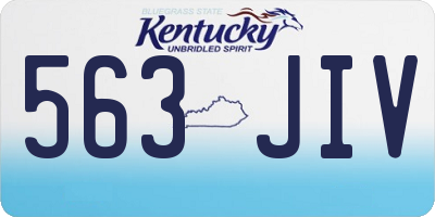 KY license plate 563JIV