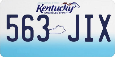 KY license plate 563JIX