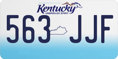 KY license plate 563JJF
