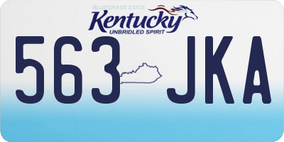 KY license plate 563JKA