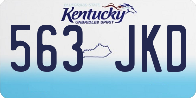 KY license plate 563JKD