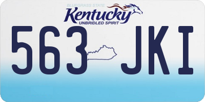 KY license plate 563JKI
