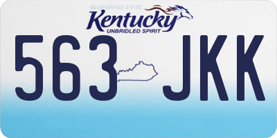 KY license plate 563JKK