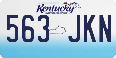 KY license plate 563JKN