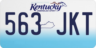 KY license plate 563JKT
