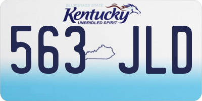 KY license plate 563JLD