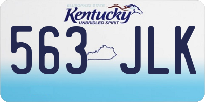 KY license plate 563JLK