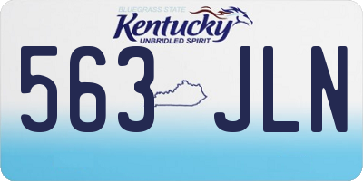 KY license plate 563JLN