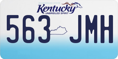 KY license plate 563JMH