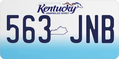 KY license plate 563JNB
