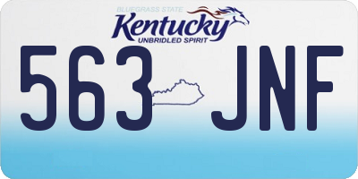 KY license plate 563JNF