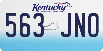 KY license plate 563JNO