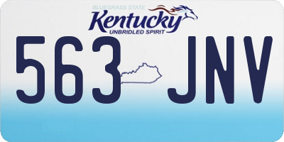 KY license plate 563JNV