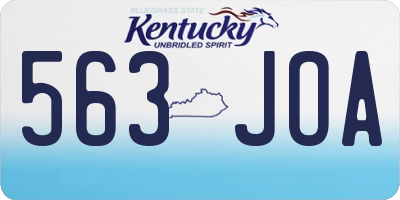 KY license plate 563JOA