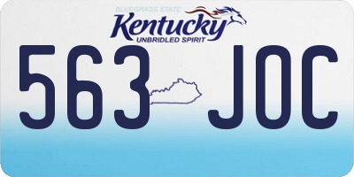 KY license plate 563JOC