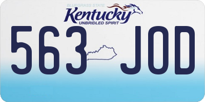 KY license plate 563JOD
