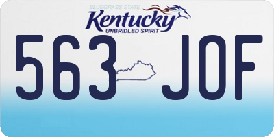 KY license plate 563JOF