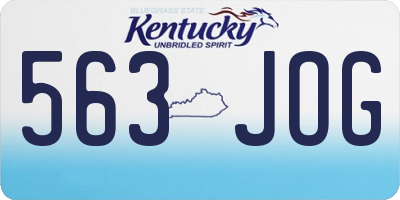 KY license plate 563JOG