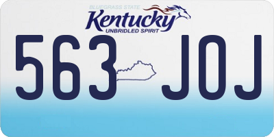KY license plate 563JOJ