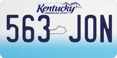 KY license plate 563JON