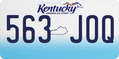 KY license plate 563JOQ