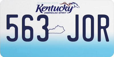 KY license plate 563JOR