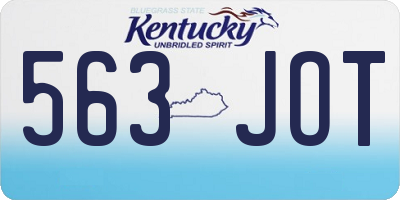 KY license plate 563JOT