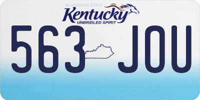 KY license plate 563JOU