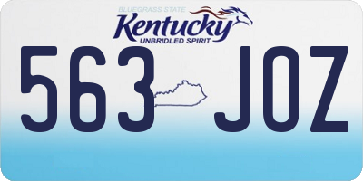 KY license plate 563JOZ