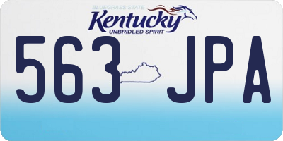 KY license plate 563JPA