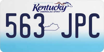 KY license plate 563JPC