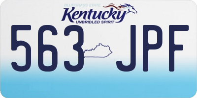 KY license plate 563JPF