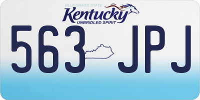 KY license plate 563JPJ
