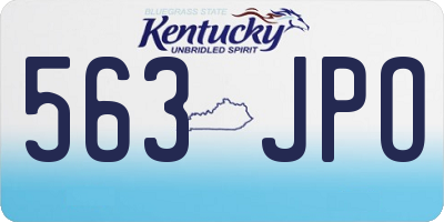 KY license plate 563JPO