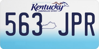 KY license plate 563JPR