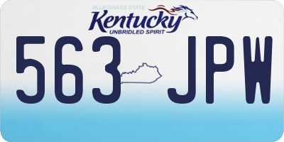 KY license plate 563JPW