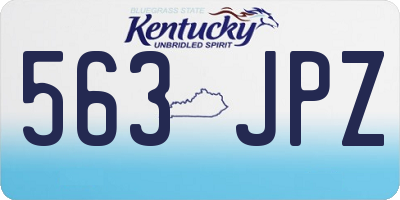 KY license plate 563JPZ