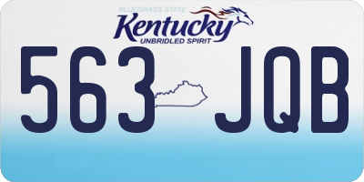 KY license plate 563JQB