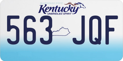 KY license plate 563JQF