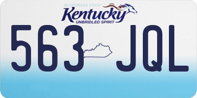 KY license plate 563JQL