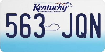 KY license plate 563JQN