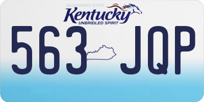 KY license plate 563JQP